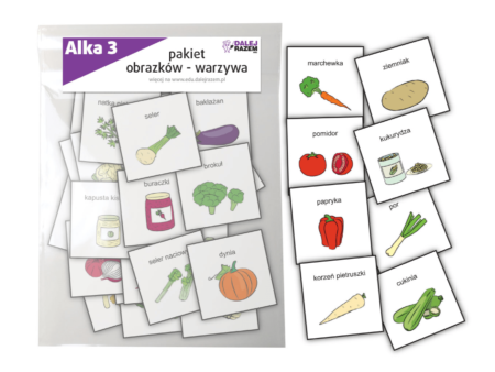 Obrazki do komunikacji podczas posiłków, warzywa „Alka 3”